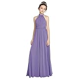 Chiffon Junior Bridesmaid Dress for Teens Halter
