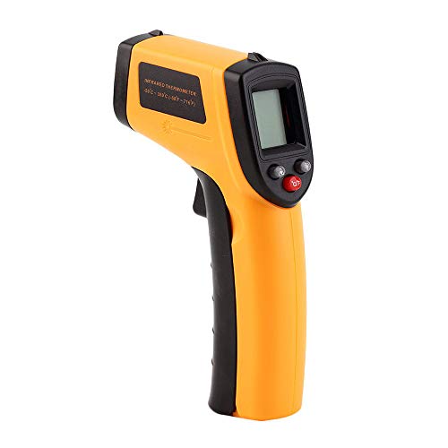 Weite Handheld Non-Contact IR Infrared LED Display Digital Thermometer for Household Daily Use, Celsius and Fahrenheit Switchable (Yellow)