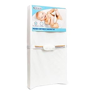 Graco Premium Contoured Changing Pad – GREENGUARD Gold Certified, Water-Resistant, Ultra-Soft Buckle Cover, Contoured…
