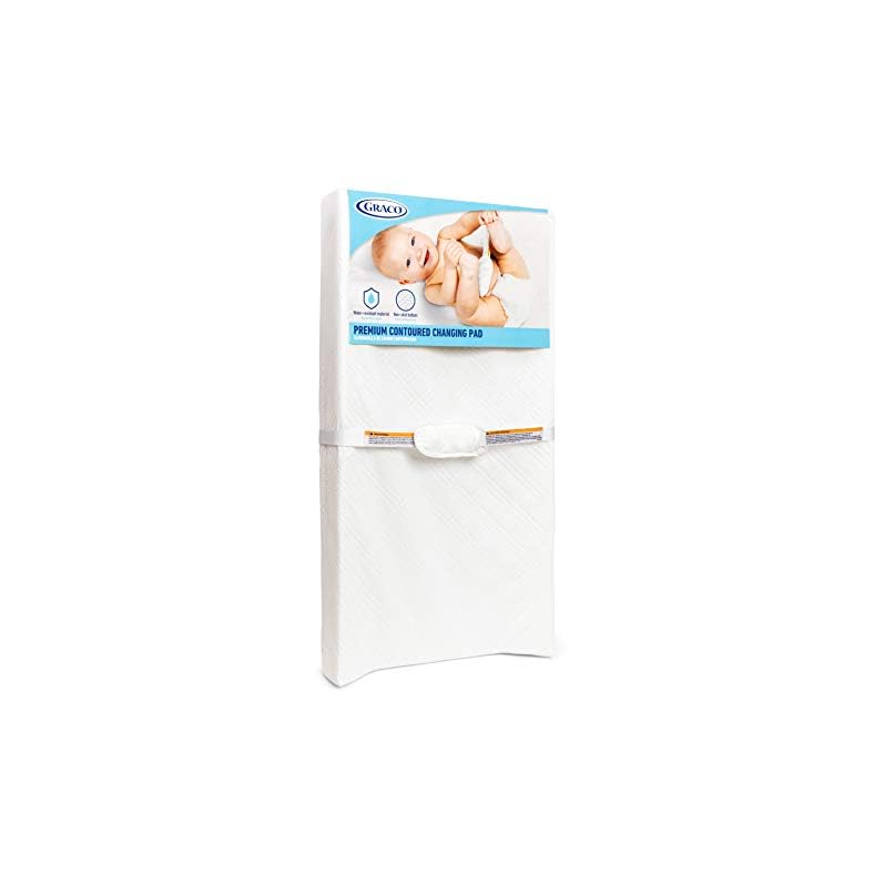 Graco Premium Contoured Changing Pad – GREENGUARD Gold Certified, Water-Resistant, Ultra-Soft Buckle Cover, Contoured…