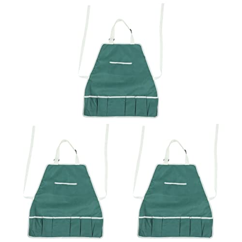 YARNOW 3pcs Gardening Multi-bag Apron Harvesting Apron Kids Cooking Apron Mens Work Apron Waxed Apron Bibs for Toddlers Kids Apron for Gardening Canvas Children's Clothing Man