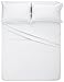 Amazon Brand – Pinzon 400 Thread Count Egyptian Cotton Sateen Hemstitch Sheet Set - Queen, White