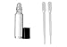 6 Pack - Roll on Glass Bottle - Clear 10ml w/ 2 Clear Pipette for Essential Oil - Aromatherapy Perfume Bottles - Refillable Slim with Cap