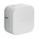 Brother P-Touch Cube Smartphone Label Maker, Bluetooth Wireless Technology, Multiple Templates Available for Apple & Android Compatible - White