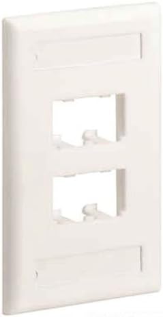 Panduit CFPL4EIY 1-Gang 4-Port Faceplate, Electric Ivory