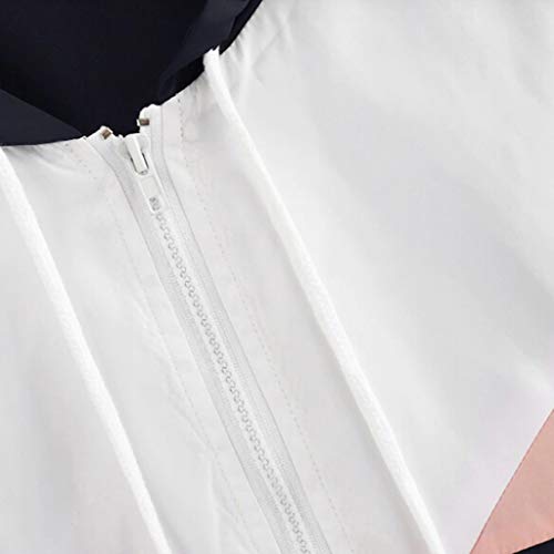 Women's Long Sleeve Hooded Zipper Pockets Sport Coat Patchwork Raglan Windproof Windbreaker Baseball Jacket Sweatshirt(Pink, XL)