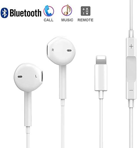 DPKIKO Earphones Compatible with iPhone XS / 7/7 Plus / 8 / 8Plus / X, XS Max Earbuds with Microphone and Volume Control, Bluetooth Headphones Noise Canceling