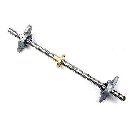 Glvanc, Lead Screw Set T8 Vertical 8mm Lead Screw Rod 400mm + Brass Nut