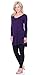 Popana Women's Tunic Tops for Leggings Long Sleeve Shirt Plus Size Made in USA X-Large Eggplant