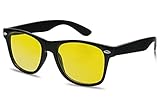 Sunglass Stop - HD Night Vision Driving 80's Yellow Lens Wayfarer Style Sunglasses