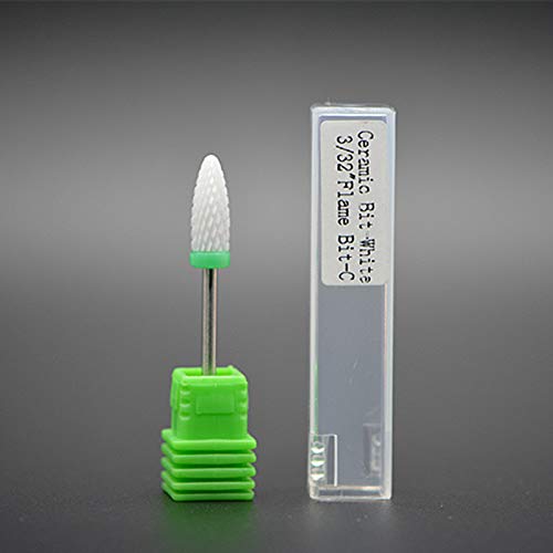 1PCS Medium Ceramic Flame Nail Drill Bits For Electric Nail Manicure Pedicure Cutter Machine Tools Green Coarse
