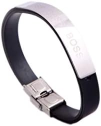 Cool Style Stainless Steel and Silicon Material Bracelet for for Men and Boys