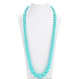 Consider It Maid Silicone Teething Necklace for Mom to Wear - FREE E-BOOK - BPA FREE and FDA Approved - Limited (Turquoise)
