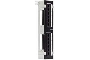 NavePoint 12-Port Cat6 UTP Unsheilded Mini Patch Panel with Wallmount Bracket Included Black