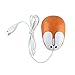 Cute Animal Rabbit Shape USB Wired Corded Mouse Mini Small Hands Optical Mice Travel Mouse for Desktop PC Laptop Computer,1200DPI 3 Buttons with 3.6 Feet Cord (Orange)