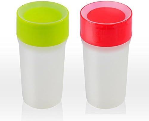 Anyway Up Lite Cup 2 PACK 12 Months 360° degree drinking Toddler Baby Red + Green