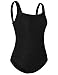 Hilor Women's One Piece Swimsuits Shirred Tank Swimwear Vintage Tummy Control Bathing Suits