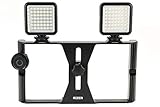 Rizer Smartphone Video Rig Handheld Grip Stabilizer with 2 Dimmable 49 LED Lights and Bluetooth Clicker Remote