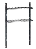 Suncast Sierra Shelf Kit-Storage Shelving Shed, Dual Shelving System, Black