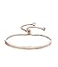 SHINCO Bella Lotus Half Bar CZ Paved 18k Gold Plated Adjustable Chain Bracelets Women/Girls Fashion Jewelry, for Love, Anniversary(Small Size)