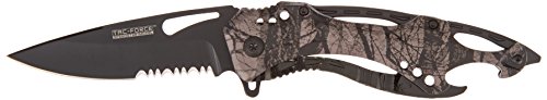 TAC Force TF-705FC Assisted Opening Tactical Folding Knife, Black Half-Serrated Blade, Fall Camo Handle, 4-1/2-Inch Closed