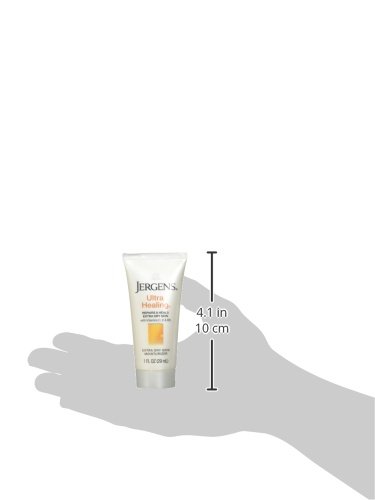 JERGENS ULTRA HEALING DRY SKIN MOISTURIZER, 1 OUNCE TRAVEL LOTION, FOR ABSORPTION INTO EXTRA DRY SKIN, WITH HYDRALUCENCE BLEND, VITAMINS C, E, AND B5 (PACK OF 10)