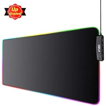 GIM RGB Gaming Mouse Pad Soft, 4 USB Interface, 14 Lighting Modes, 5mm Ultra Thick, Oversized Glowing Led Extended Mousepad, Anti-Slip Rubber Base Waterproof Keyboard Mouse Mat