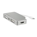 StarTech.com USB C Multiport Video Adapter - Aluminum - USB-C to VGA/HDMI/Mini DisplayPort/DVI Adapter -Display Adapter (CDPVGDVHDMDP)