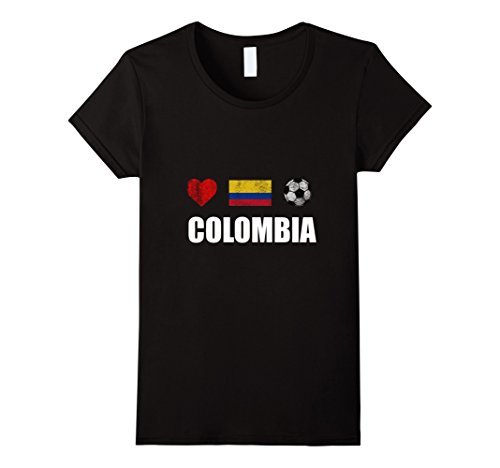 Women's Colombia Soccer T-shirt 2016 Colombian Football Team Jersey Medium  Black