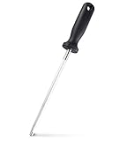 Knife Sharpening Steel Sharpener Rod Honing Steel Kitchen Dining Tool Small Appliances Specialty Appliances Black Plastic Handle 12.8 Inch ( 8 Inch Rod)