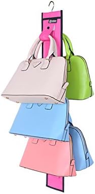 WJL Hanging Handbag Closet Organizer Purse Storage with 10 Hooks and Swivel Hanger (Five Colors are Available)