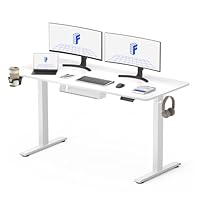 FLEXISPOT 140 * 60cm Electric Standing Desk, Height Adjustable Ergonomic Stand up with 2 Memory Preset and Backpack Hook, White