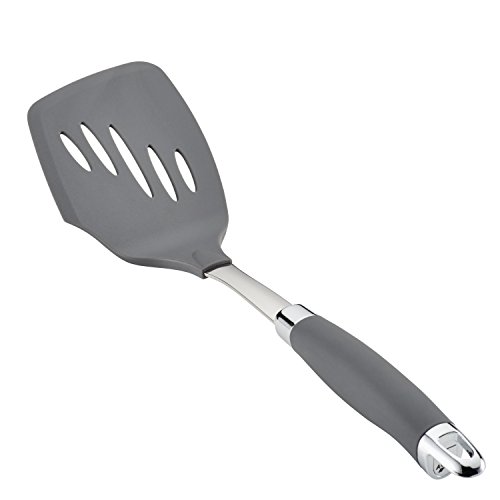Anolon SureGrip Nonstick Nylon Slotted Turner, Gray 13.25-Inch, Tools and Gadgets
