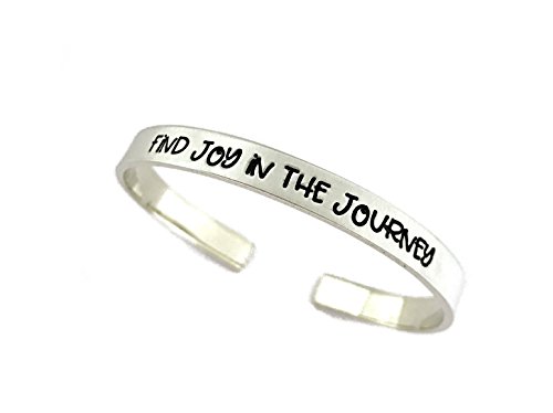Find Joy In The Journey Cuff Bracelet – Thick Pewter Cuff Bracelet – Hand Stamped Jewelry – Personalized Jewelry