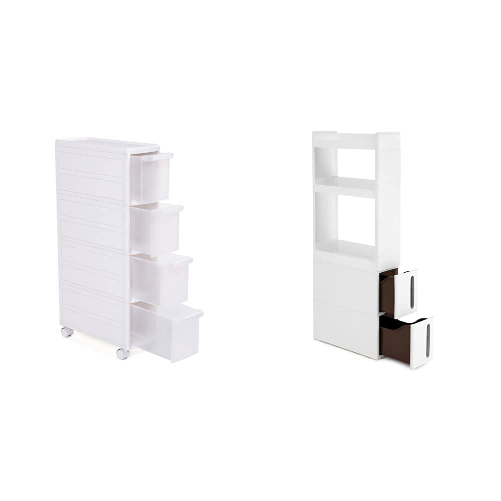 SONGMICS-Carrito-Estrecho-con-Ruedas-Estanteria-de-Almacenamiento-con-Cajones-Carrito-de-Cocina-con-Ruedas