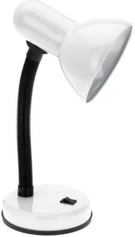 Simple Designs LD1003-WHT Basic Metal Desk Lamp with Flexible Hose Neck, White by Simple Designs Home