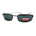 Mens Sunglasses Lite Weight Rectangular Rimless Thin Metal Frame (black, black)