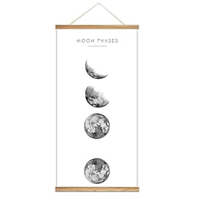 Wooden Framed Hanging Poster Nordic Style Nature Landscape Wall Picture Canvas Artwork for Home Decoration Ready to Hang - 18"x36"