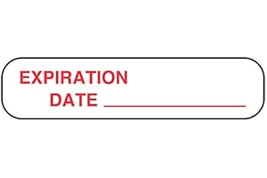 UAL United Ad Label Medication Instruction Labels EXP. Date, 1-5/8" x 3/8", Permanent Paper Label, White, One Roll of 1000 Labels