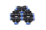 Generic Push in Quick Touch to Connect Fitting 1/4" OD Tube Pneumatic Tee Union Air Coupler (Pack of 5)