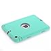 Ipad Mini Case, H&T(TM) Unique Silicone Design Soft Ipad Mini 3 In1 Hybrid Shockproof Protective Cover Case for Apple Ipad Mini 3/ 2/ 1 (Teal)