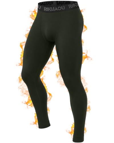 RIKUAOU Men's Thermal Compression Pants, Fleece Lined Athletic Leggings at Amazon