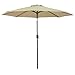 FARLAN Patio Umbrella 9 Ft Outdoor Table Aluminum offset market umbrellas with Push Button Tilt and Crank (9 Ft, Beige)