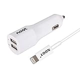 Noot 2 Port High-Speed 3.1A USB Car Charger with 6FT Lightning to USB Cable for iPhone, iPod and iPad (MFi Certified)