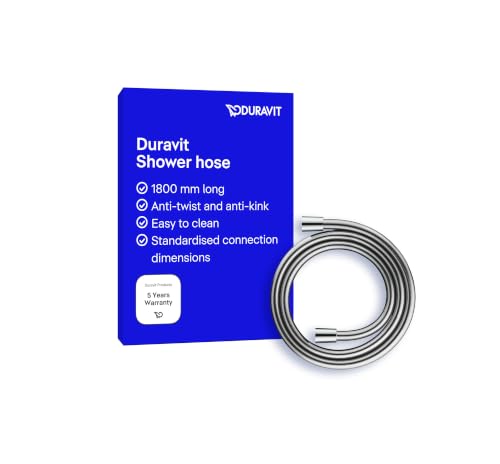 Duravit Universal Brauseschlauch, flexibler Duschschlauch 1,80 m mit Verdrehschutz, knickfest, Chrom
