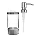 Seafulee Refillable 8.8 Oz Liquid Soap or Lotion Dispenser Free Rust Brushed Nickel Stainless Steel & Clear Acrylic Body for Bathroom or Kitchen Countertop