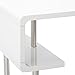 24/7 Shop at Home Vannie Modern Side Table, Contemporary Furniture Square, G-Shaped Open Shelf Storage For Living Room, Home Office, Apartment, Bedroom, Gloss Coating, Round Edge, White