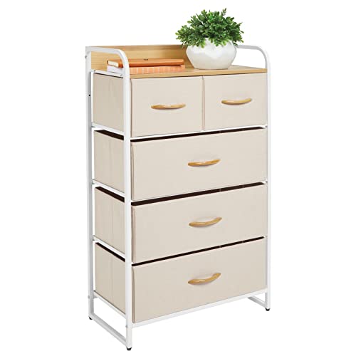 mDesign Tall Dresser Storage Chest Vanity Furniture Tower