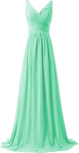 Sunvary Woman A-line Chiffon Bridesmaid Dresses Wedding Guest Gowns Mother of the Bride Dress Prom Gown Long US Size 18W- Sage