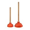 Nirox Set van 2 gootsteenontstoppers – Afvoerontstopper met 110 & 140 mm diameter – Toiletpompontstopper incl. houten…